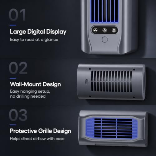 Portable Air Conditioner with 3 Speeds & LED Touch Screen - Gray