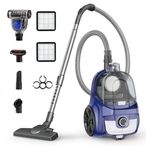 Aspiron Azure 1600W Canister Vacuum Cleaner - Bagless, Lightweight, Multi-Surface
