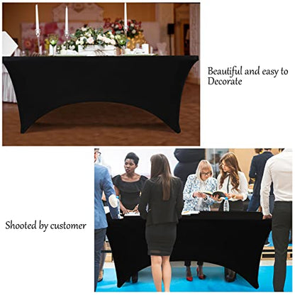 BDDC Table Covers for 4 Foot Tables, Spandex Table Covers 4ft, Orange Table Cloths Rectangle 4ft for Events, Wedding, Banquets & Parties