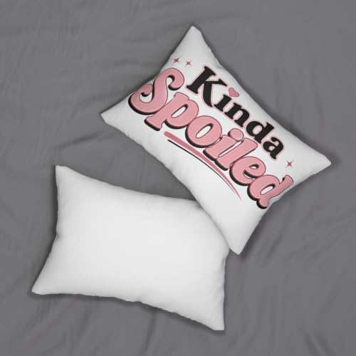 20x14 Inch Kinda Spoiled Lumbar Pillow Pink Retro Script Throw Cushion
