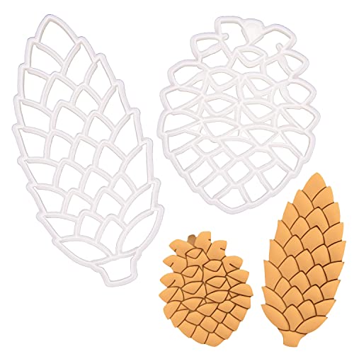 Set of 2 Pine Cone Cookie Cutters for Baking and Crafting