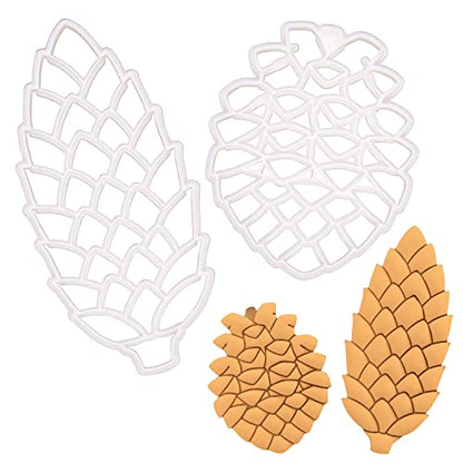 Set of 2 Pine Cone Cookie Cutters for Baking and Crafting