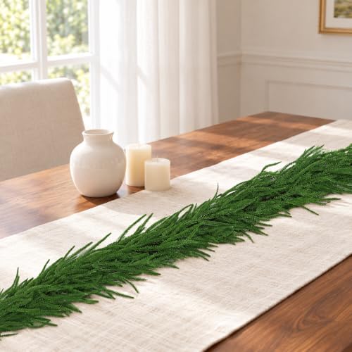 6ft Real Touch Norfolk Pine Garland for Christmas Holiday Decorations - Indoor & Outdoor
