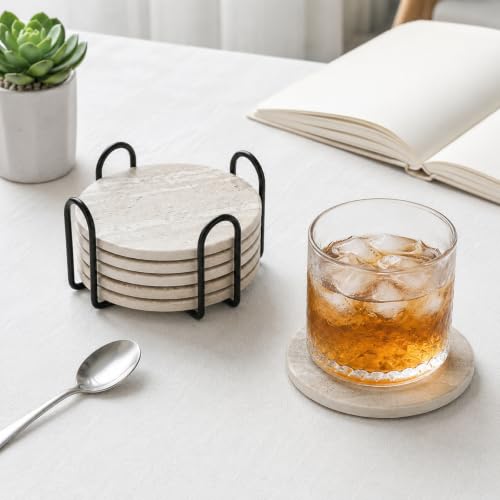 Black Metal Coaster Holder - Vintage Iron Stand for 4-9 Coasters