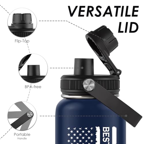 Best Husband 32 Oz Navy Blue Mug with Lid - Gift for Him from Wife