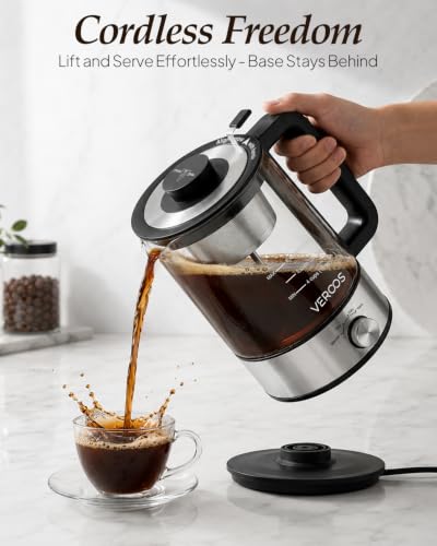 Electric Percolator Coffee Pot 6-Cup Glass & Stainless Steel, Upgraded
