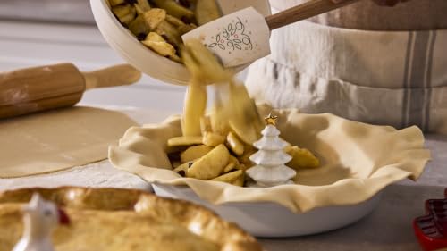 Le Creuset Stoneware Christmas Tree Pie Vent with Gold Star, 3 Inch, White
