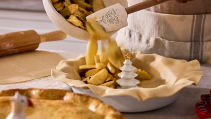 Le Creuset Stoneware Christmas Tree Pie Vent with Gold Star, 3 Inch, White