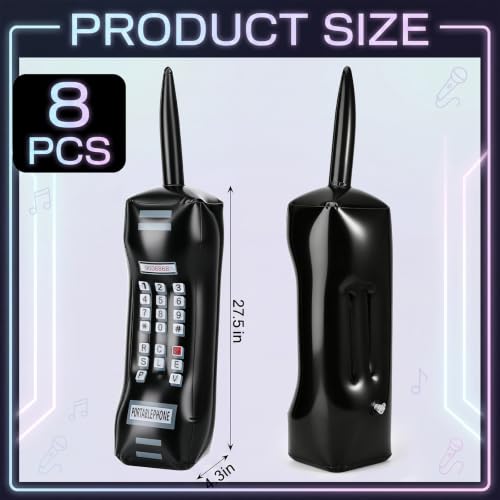 8pcs Inflatable Retro Mobile Phone Party Decorations 26 Inch - 80s 90s