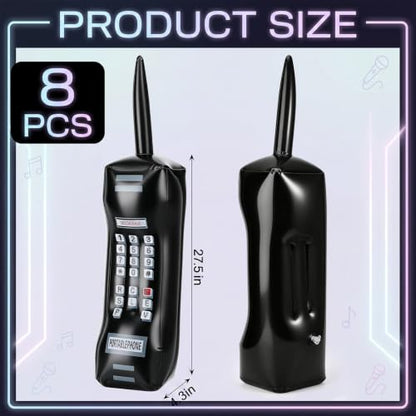 8pcs Inflatable Retro Mobile Phone Party Decorations 26 Inch - 80s 90s