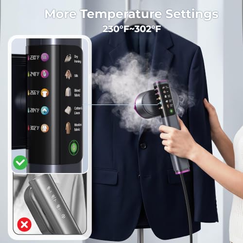 Travel Handheld Garment Steamer with Leak-Proof Water Tank - 15s Fast Heat Up, Adjustable Temperature