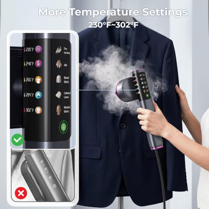 Travel Handheld Garment Steamer with Leak-Proof Water Tank - 15s Fast Heat Up, Adjustable Temperature