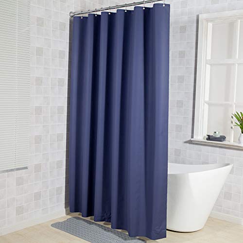 AmazerBath Stall Shower Curtain 36x72, Heavy Duty Plastic, Grey with 2 Weighted Stones and 6 Grommet Holes