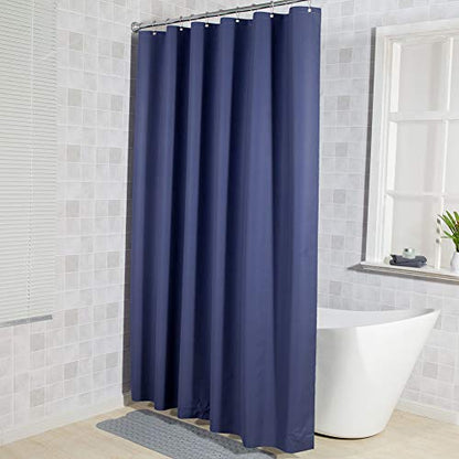 AmazerBath Stall Shower Curtain 36x72, Heavy Duty Plastic, Grey with 2 Weighted Stones and 6 Grommet Holes
