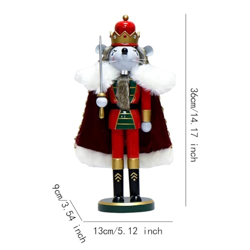 Wooden Nutcracker Figurine Mouse King Christmas Decor 36cm