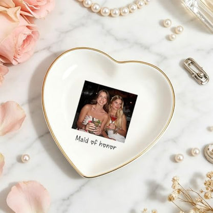 Personalized Photo Jewelry Dish for Best Friend Bride Style 02