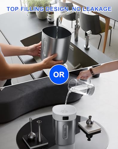 Large Stainless Steel Humidifier for Bedroom and Home, 4L Tank, Night Light & Timer
