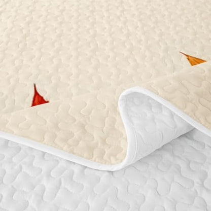 Feelyou Pumpkin Quilt Set Twin Size - Yellow Red Kids Bedding