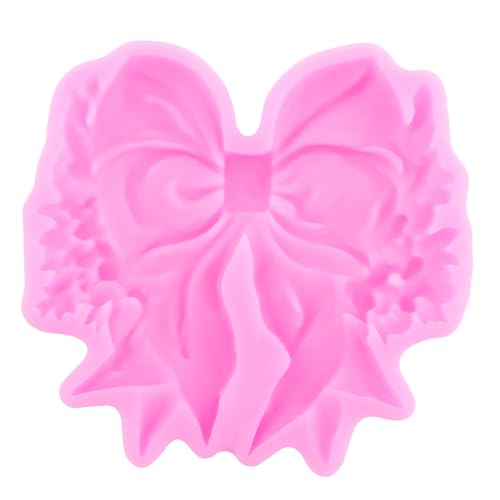 Christmas Silicone Mold Set of 4 - Poinsettia Bow, Holly Leaf & Street Lamp
