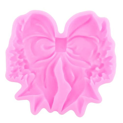 Christmas Silicone Mold Set of 4 - Poinsettia Bow, Holly Leaf & Street Lamp