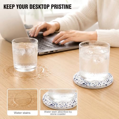 Multicolor Water Absorbing Diatomaceous Earth Coaster Set - 5 Pcs