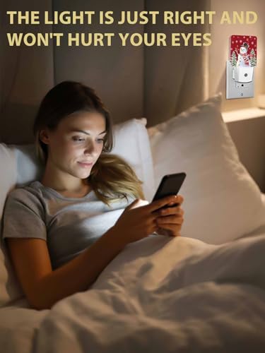 Christmas Snowman Night Light Plug-in LED Night Lamp with Sensor, 11.5x7.5x5cm
