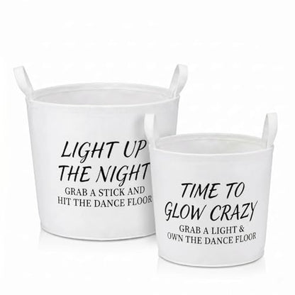 15.7 Inch & 11.8 Inch Felt Party Baskets - Thickened, Freestanding with Slogans - 2-Pack