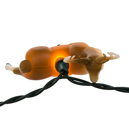 10-Light Plastic Reindeer Christmas Light Set - Indoor & Outdoor Decor