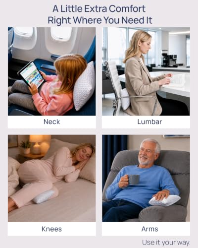 Travel Neck Pillow 2 Pack - Small Memory Foam Support for Airplanes, Car, Camping