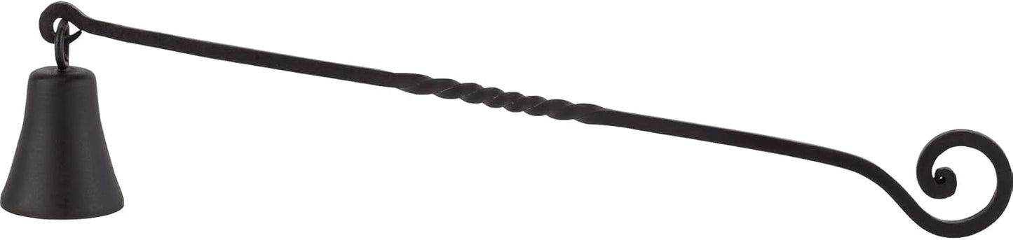 RTZEN Antique Bell Candle Snuffer - Handcrafted Wrought Iron Extinguisher with Long Handle | Unique Black Matte Decor Gift