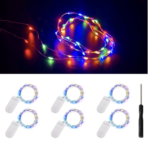 Fairy String Lights Battery Operated 6-Pack Colorful Mini LED Decorative Lights