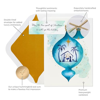 FSC Nativity Ornament Christmas Card with Nativity Scene - True Spirit of Christmas