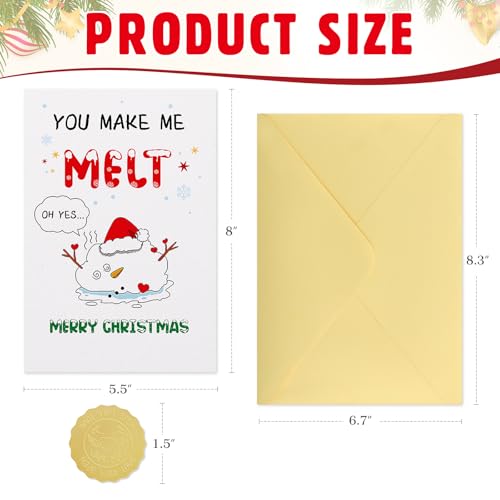Funny Christmas Card for Husband - Snowman Variation, Flirty Love Greeting 5.5x8 inch