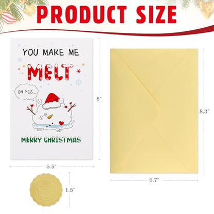 Funny Christmas Card for Husband - Snowman Variation, Flirty Love Greeting 5.5x8 inch
