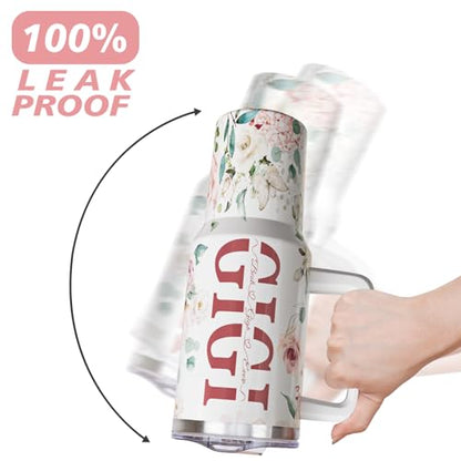 Gigi 40oz Insulated Travel Tumbler with Handle & Straw - Grandma Gift