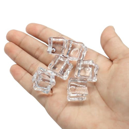 25 Pcs Clear Acrylic Fake Ice Cubes 0.71 inch for Decor, Vase Fillers & Photography Props - Variation of THIS listing