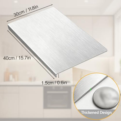304 Stainless Steel Cutting Board with Lip - 15.7"L x 11.8"W