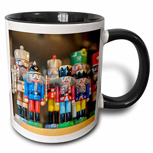 11oz Black Interior Ceramic Mug with Wooden Nutcrackers Christmas Design - Variation of THIS listing