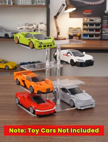 Lego Speed Champions Display Stand 4-Tier Acrylic Garage Organizer