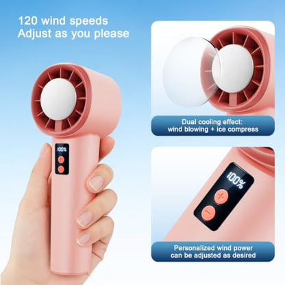 Portable Handheld Fan Rechargeable Personal Mini Fan with 120 Speeds