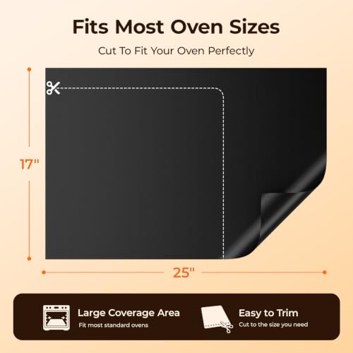 Reusable Oven Liners for Bottom of Oven - 17x25 Inch Non-Stick Mat Pack of 2
