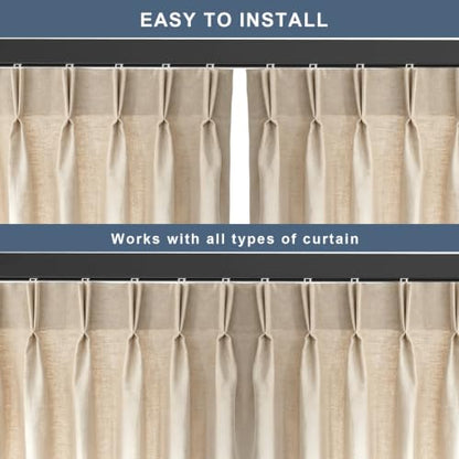 Matte Black Aluminum Heavy-Duty Curtain Track 144 Inch/12ft Custom Window Rod