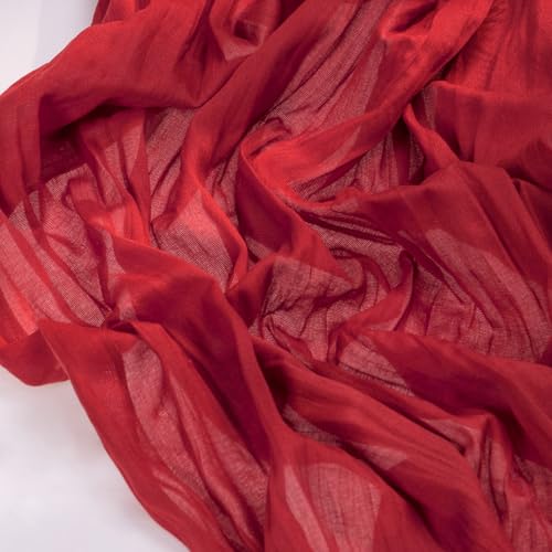 Red Cheesecloth Table Runner for Fall Boho Wedding Birthday Party Home Decor - 10ft x 6pcs