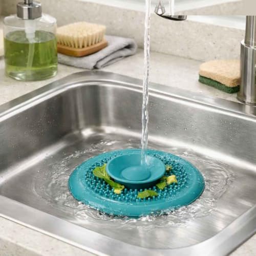 2-in-1 Silicone Shower Drain Cover & Stopper - Hair & Debris Trap