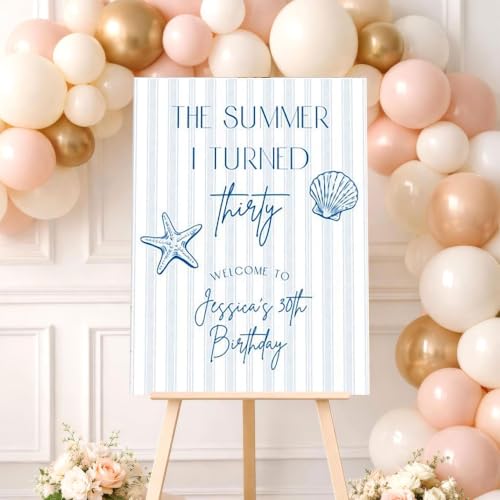 The Summer I Turned 30 Welcome Sign Beach Party Canvas - Design 10