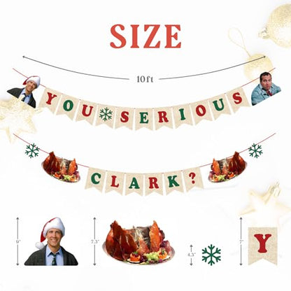 Christmas Vacation Banner Clark - Funny Holiday Decor for Ugly Sweater Party