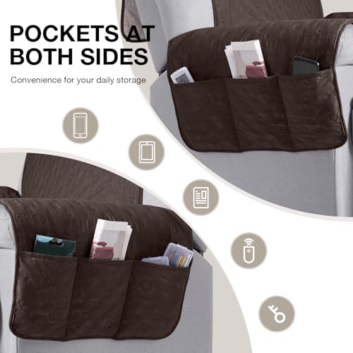 Waterproof Recliner Chair Cover 20 Inch - Chocolate, Slipcover, Anti-Slip