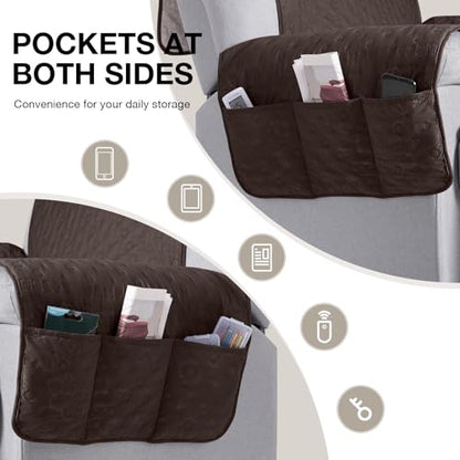 Waterproof Recliner Chair Cover 20 Inch - Chocolate, Slipcover, Anti-Slip