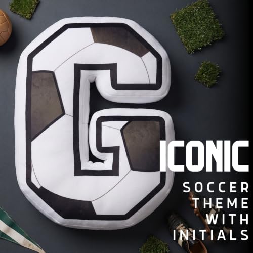 Personalized Soccer Pillow with Initial J - Decorative Fan Gift for Men & Coaches