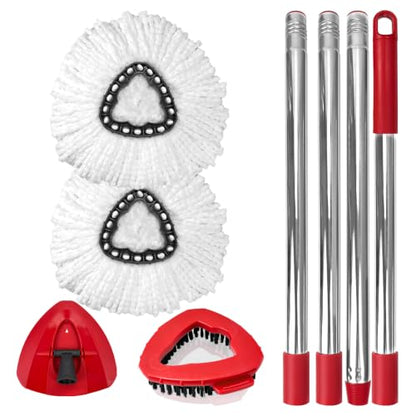 Spin Mop Replacement Set for EasyWring 1-Tank System with Microfiber Heads & Handle